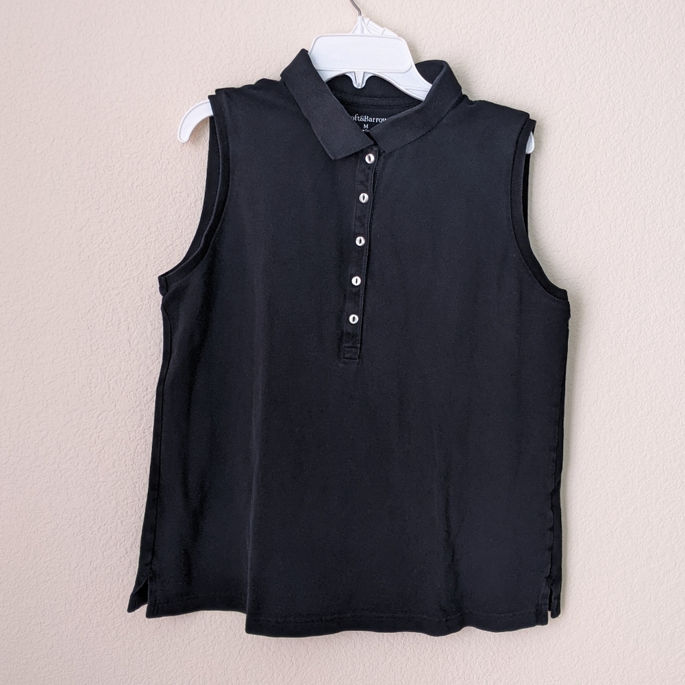 Croft & Barrow Polo Tank Top Loose Fit Black Medium
